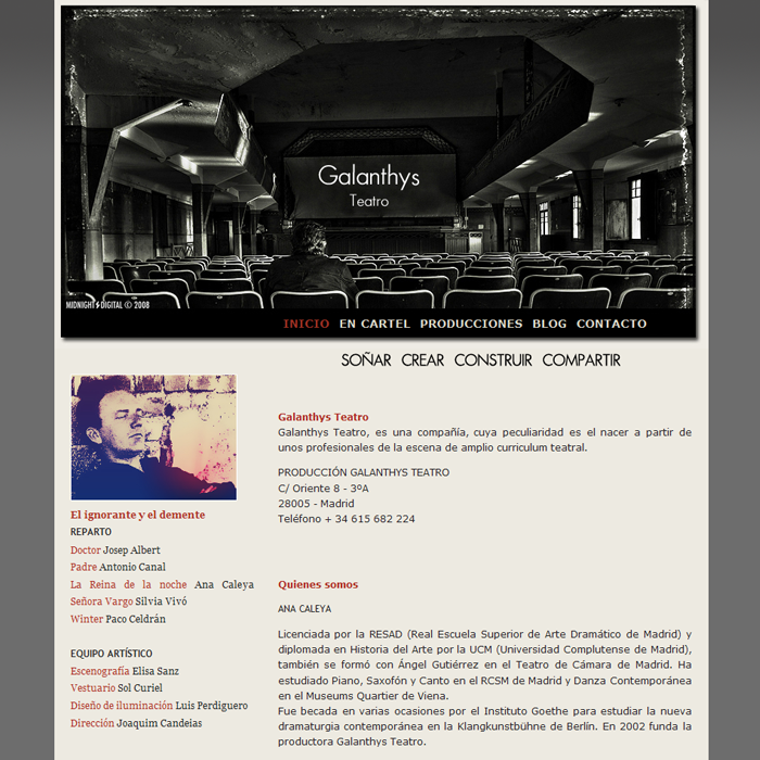 Galanthys Teatro ~ Website